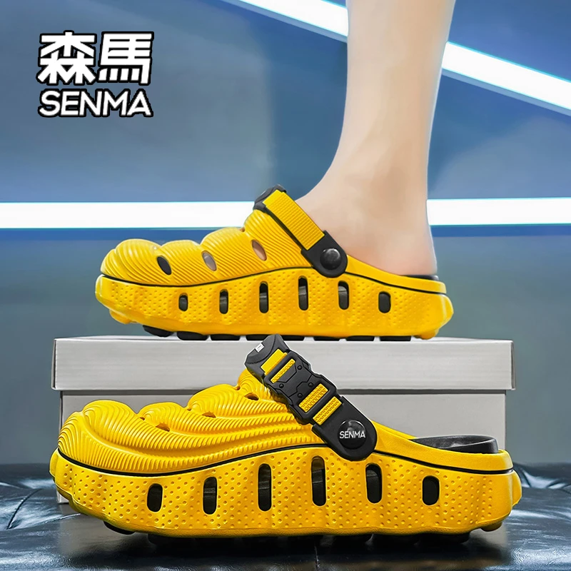 SENMA/森马洞洞鞋男2026新款夏季外穿踩屎感户外软底运动包头拖鞋商品图