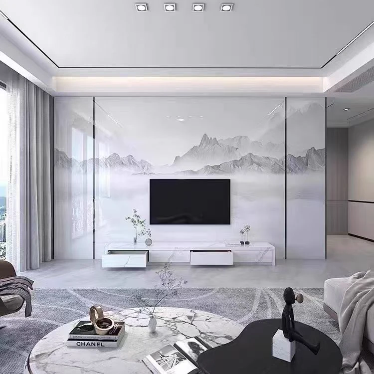 竹木纤维碳晶板集成墙板电视背景墙客厅装修涂鸦护墙板定制