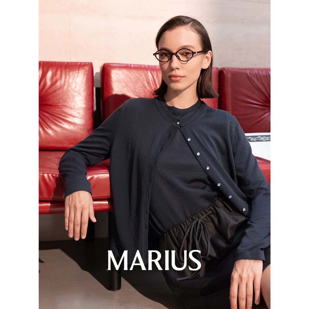 MARIUS【琥珀流光风】“小松果”四季佰搭穿精纺针织套衫/开衫