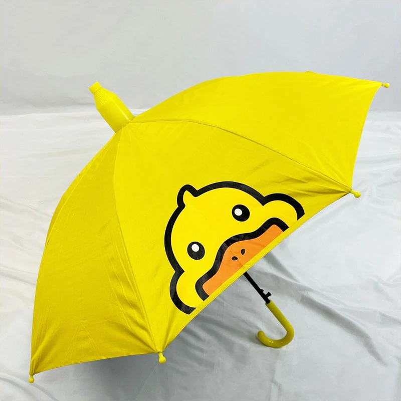 可爱卡通小黄鸭不滴水套儿童伞自动黑胶幼儿园学生男女宝宝遮阳伞