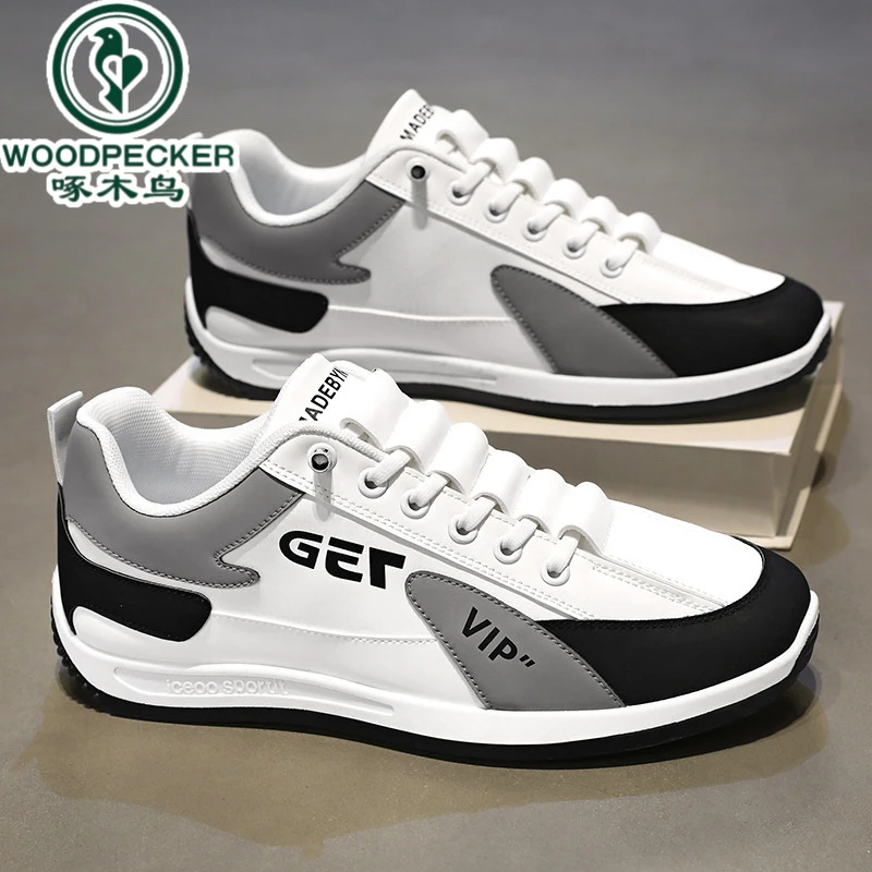啄木鸟正品鞋子百搭新款一脚蹬跑步鞋2025春秋休闲鞋阿甘运动男鞋