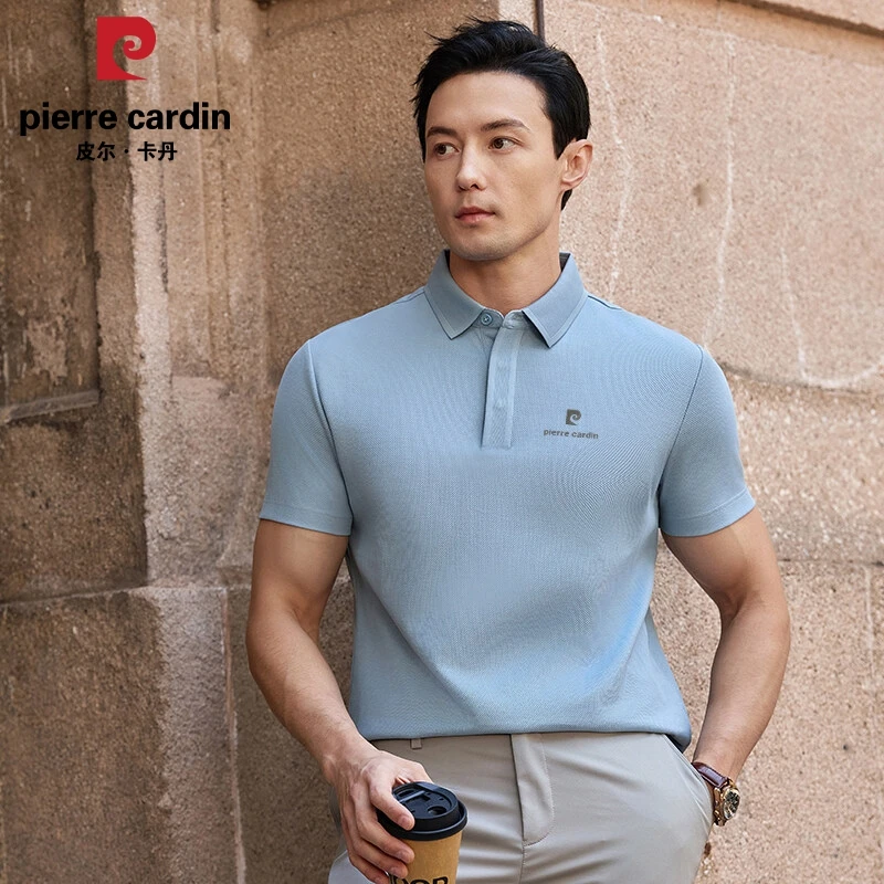 皮尔卡丹冰丝polo衫男士高端翻领夏季商务短袖t恤2025新款体恤衫