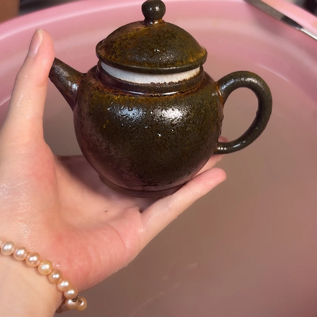 茶壶紫砂柴烧紫砂天青瑕疵
