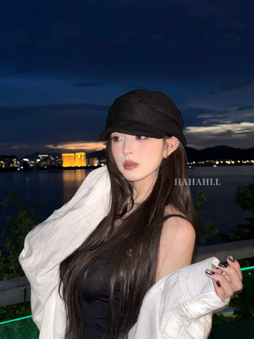 HAHAHLL「拜托小姐」韩系复古个性小众百搭显脸小堆堆帽