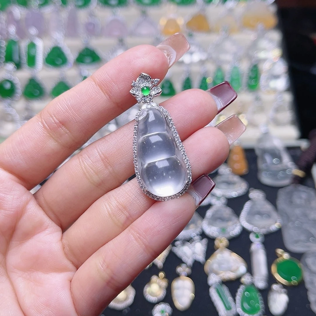 石英质玉颈饰银S925镶嵌喜*你