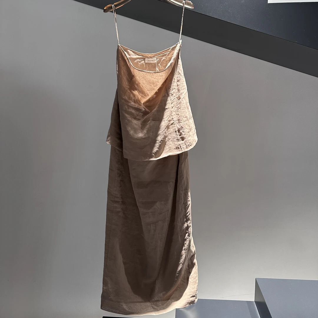 RH082SS25立裁抹胸连衣裙