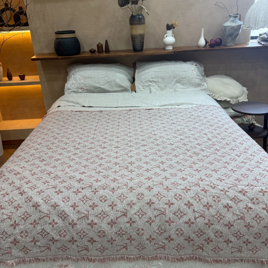 【麻代先生专属】汉麻V字提花盖毯 150*220