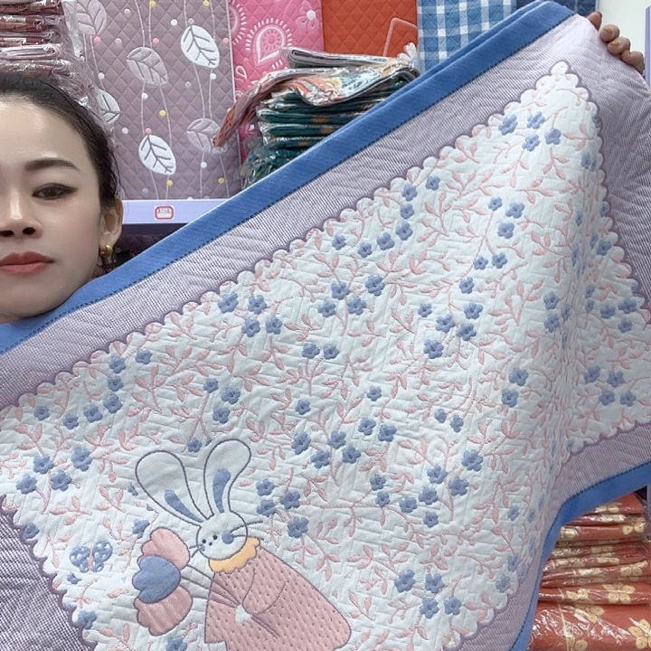 棉蓝色小花兔纯棉