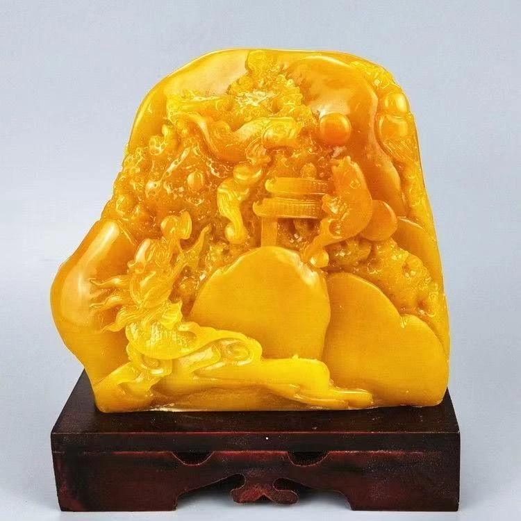 【官方正品】寿山石鲤鱼跃龙门摆件