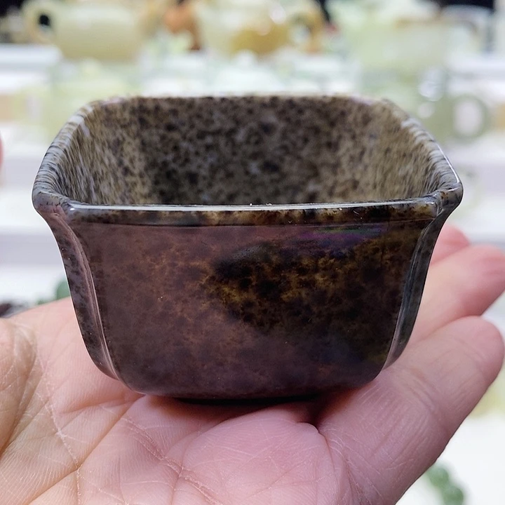 和田玉未镶嵌挂件茶杯80m l
