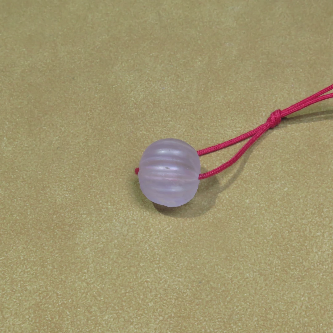 晚清紫水晶瓜棱珠/MZ548040/水晶/民族文物