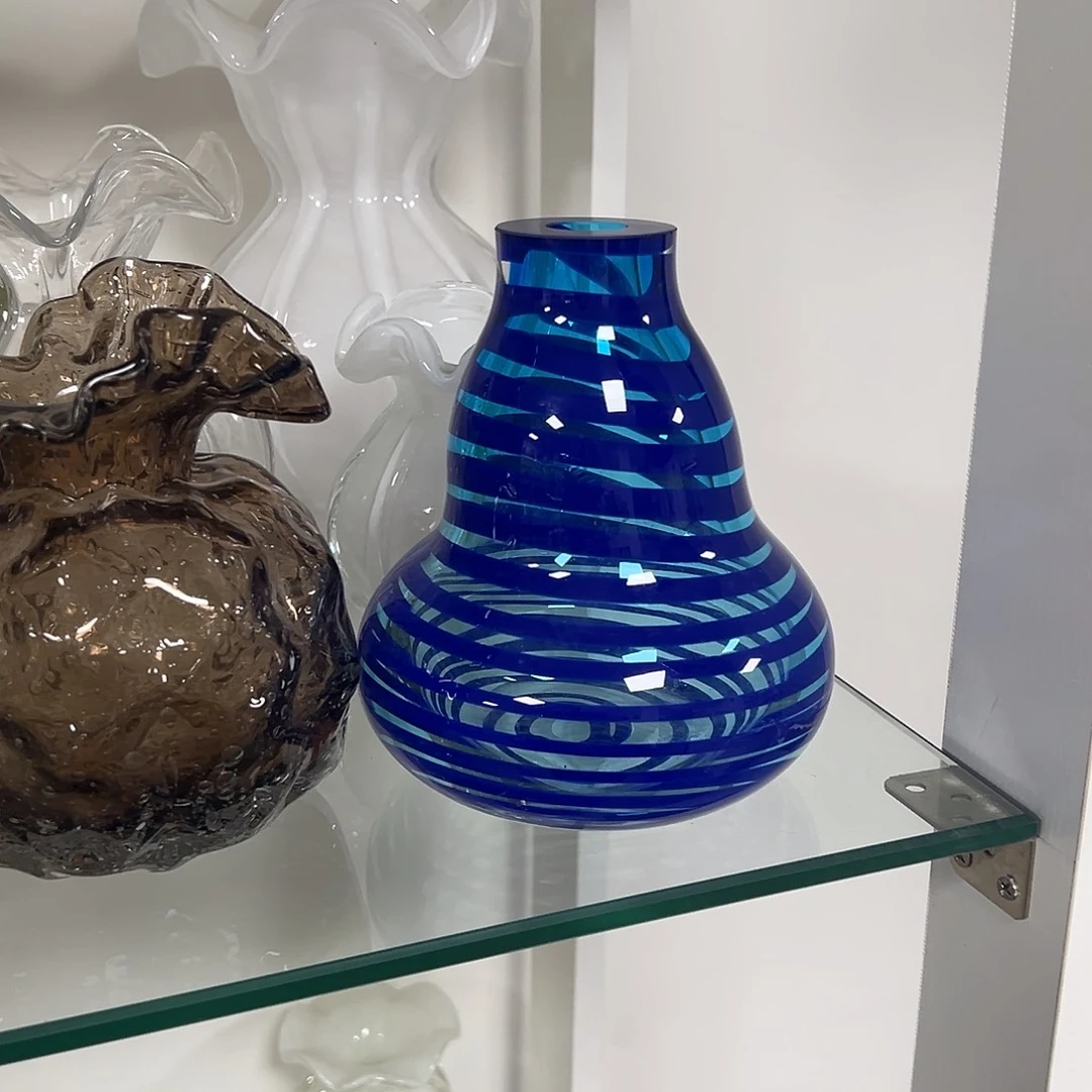 琉璃高14蓝色琉璃花器