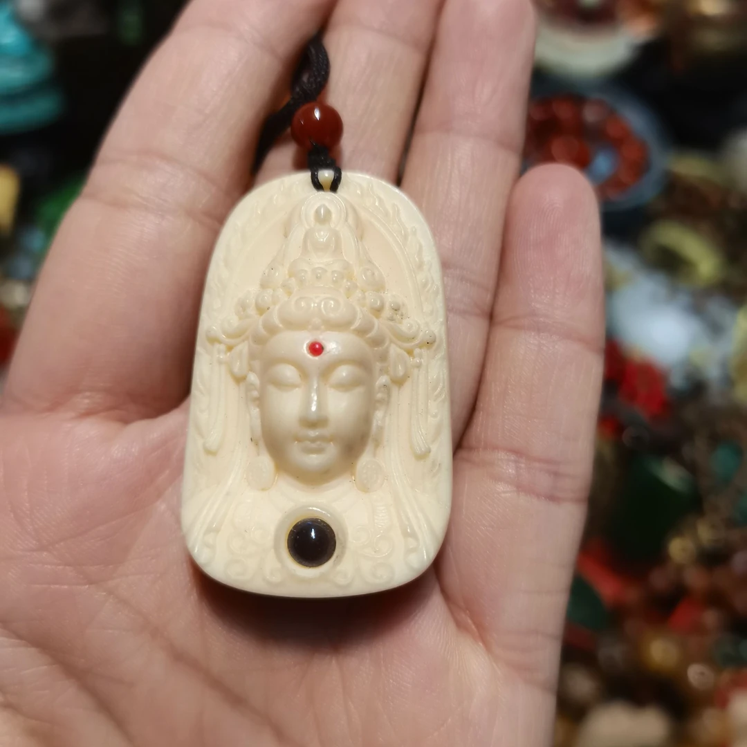 【闪购链接】猛犸牙牙雕度母吊坠