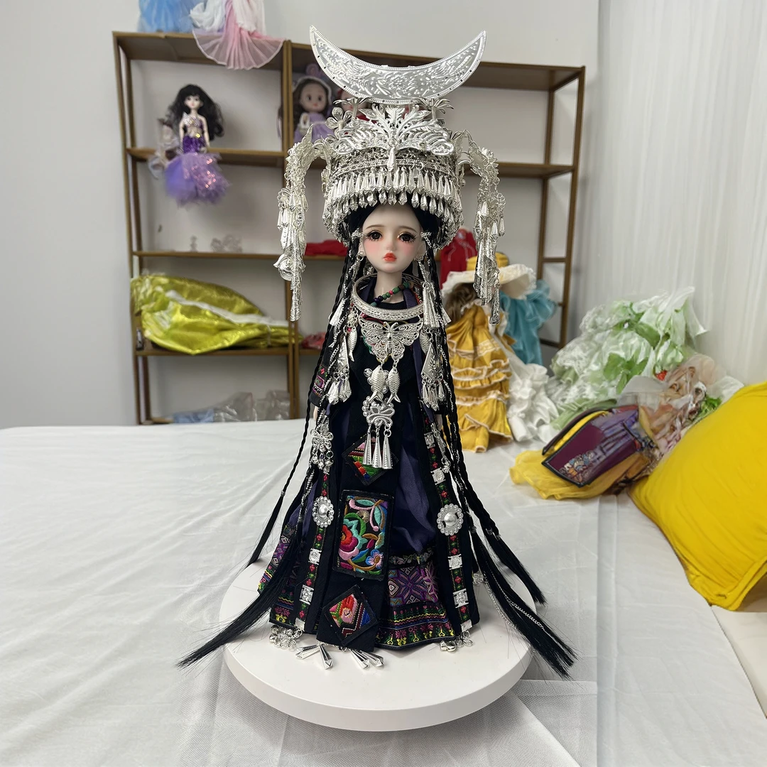 【苗族娃衣】换装娃衣 贵妃风格钉珠亮片设计可脱戴冠服饰优雅大气