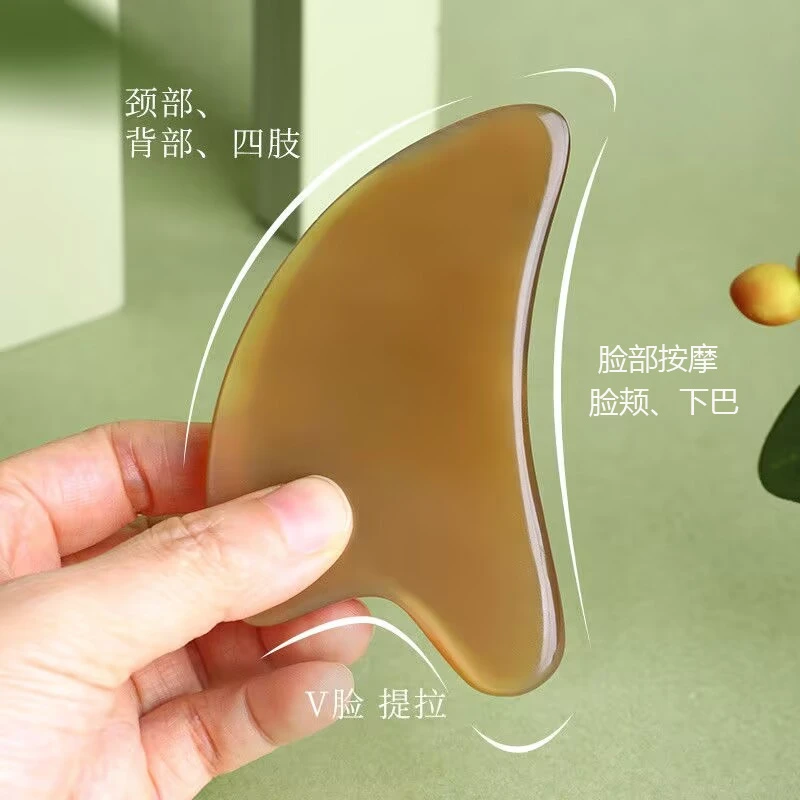 精品牛角面部刮板脸部按摩提拉紧致颈椎眼部全身通用刮脸板美容板