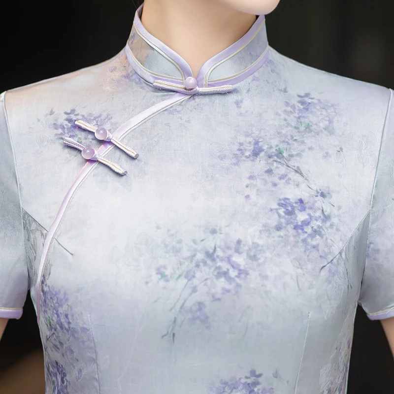 3177款民国风优雅短款复古夏季显瘦中式旗袍大码气质旗袍