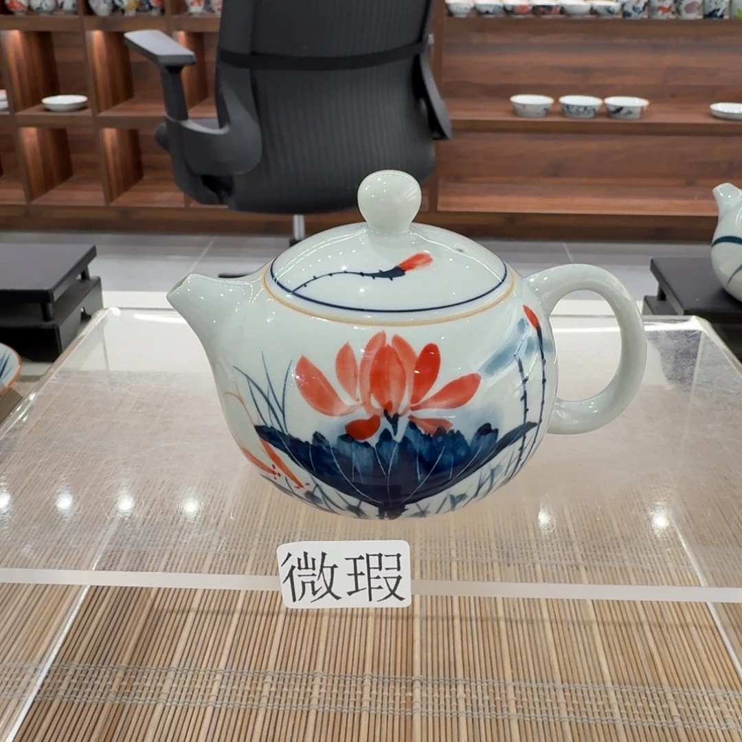 釉下手绘茶具微瑕