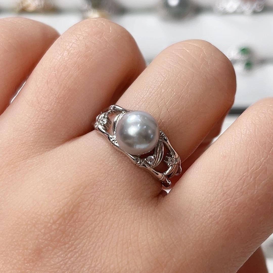 海水珍珠戒指银S925镶嵌
