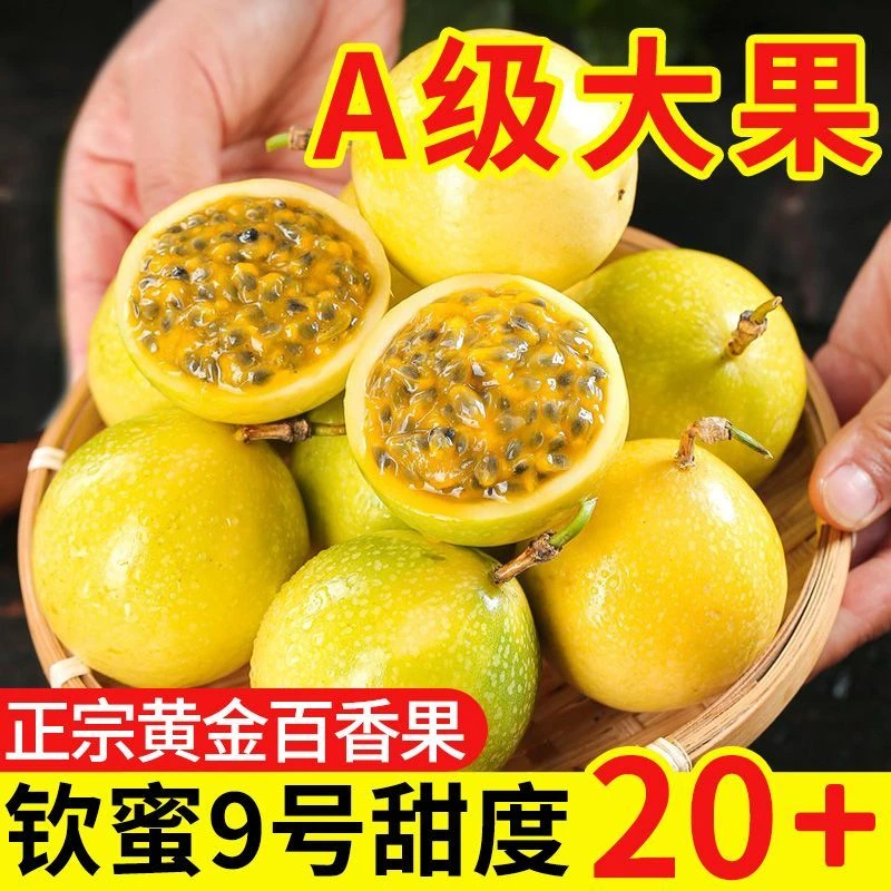 特大黄金百香果单果100g新鲜采摘香甜钦蜜9号黄皮果当季水果黄皮