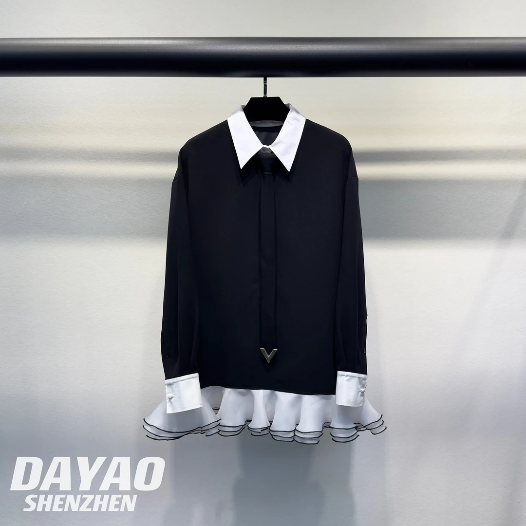 「DAYAO」24S新款法式气质百搭时尚长袖连衣裙轻奢高档女装WY1110