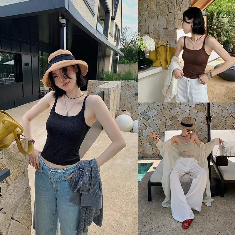 十三粥私服 自在如羽 桑蚕丝通勤百搭纯色U形领带胸垫背心SB0162