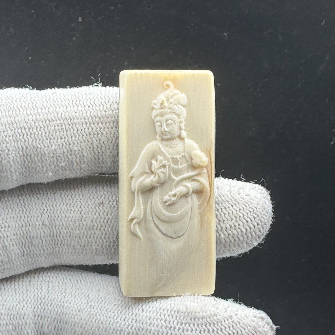 E5063天然猛犸 雕刻小牌子20.5*47mm一物一图假一罚十