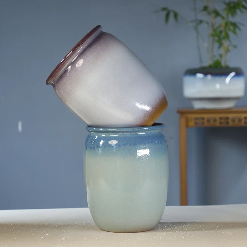 112#复古简约 粗陶陶罐 紫砂罐 景观  多肉盆栽高度24cm 口径18cm