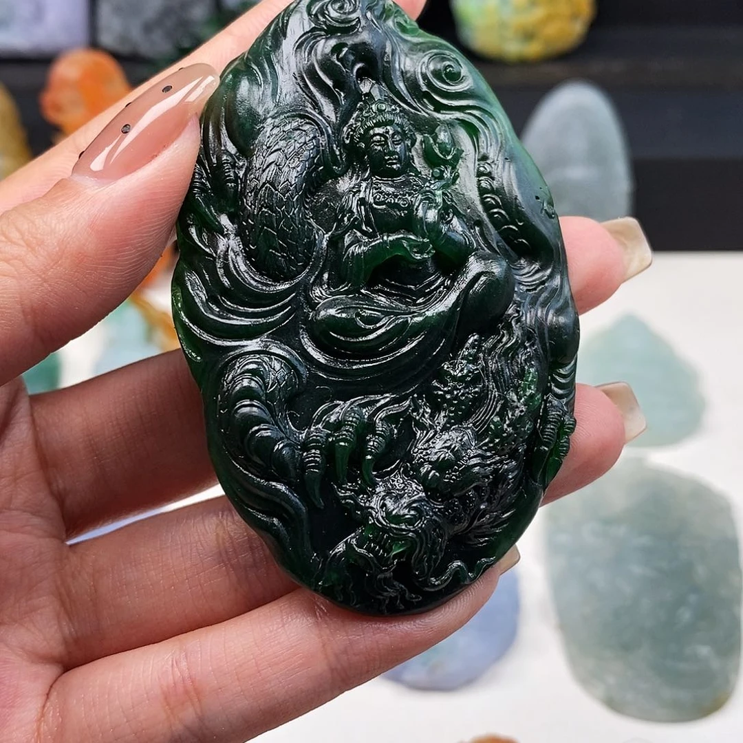 定制翡翠未镶嵌御龙观音