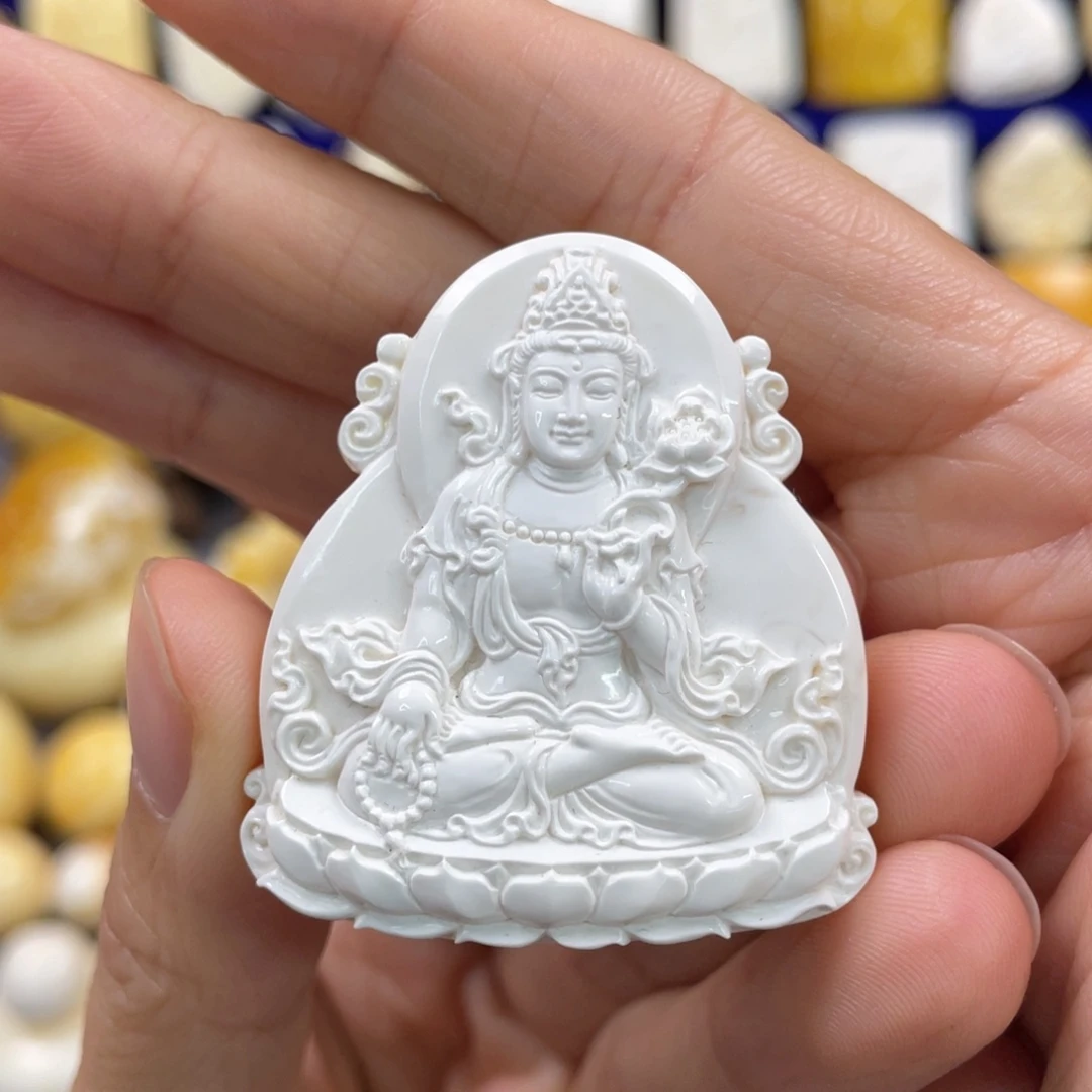 蜜蜡裸石未镶嵌琥珀蜜蜡雕刻观音