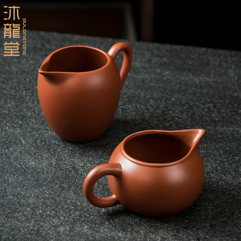 紫砂公道杯手工分茶器大红袍单个泡茶海家用茶水过滤公杯茶海复古