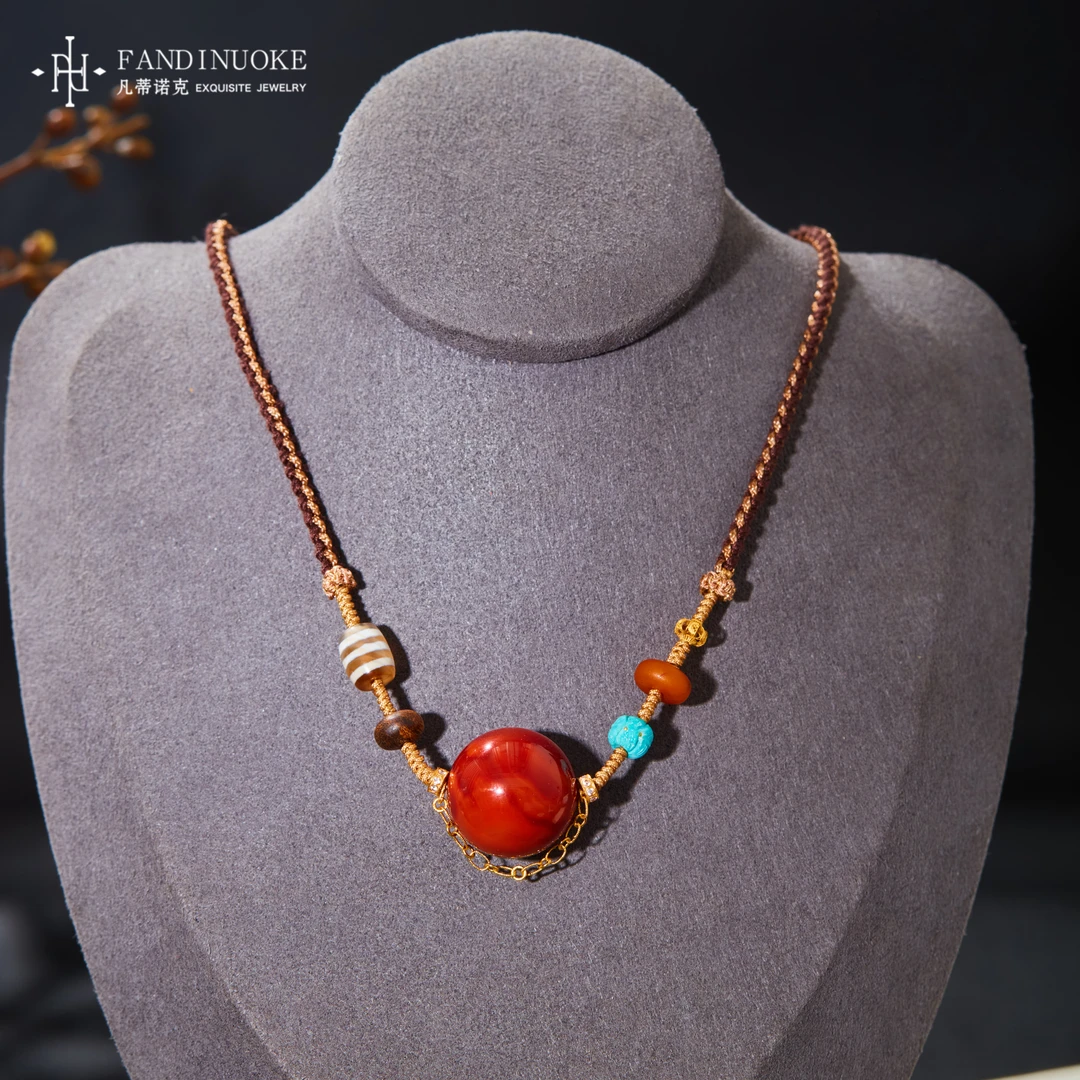 【加加专属】  18K南红大圆珠项链多样性发一MJ34639