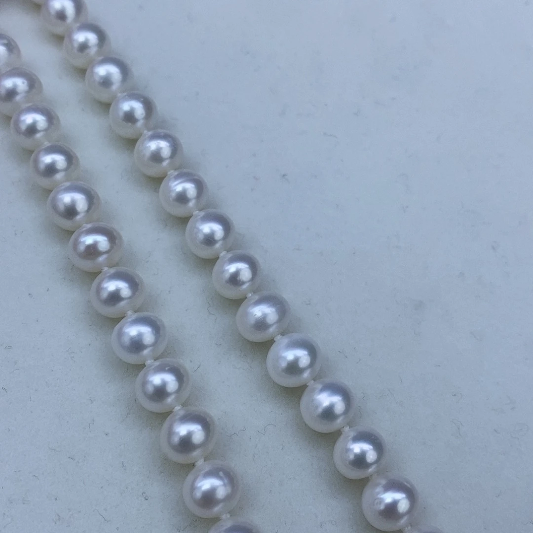 淡水珍珠颈饰银S925镶嵌➕7.8冷白