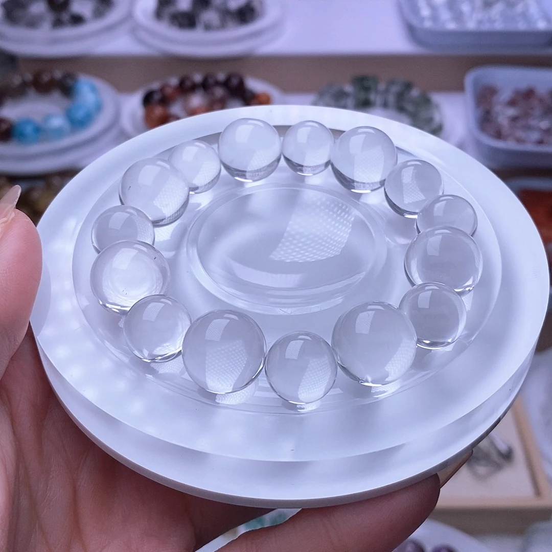 水晶天然水晶定制打孔不退不换未镶嵌金**?