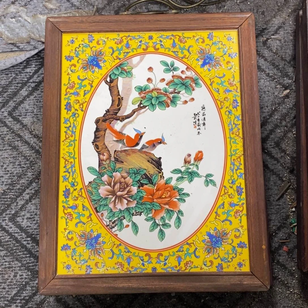 瓷片37*28 景德镇瓷板画柴窑烧制