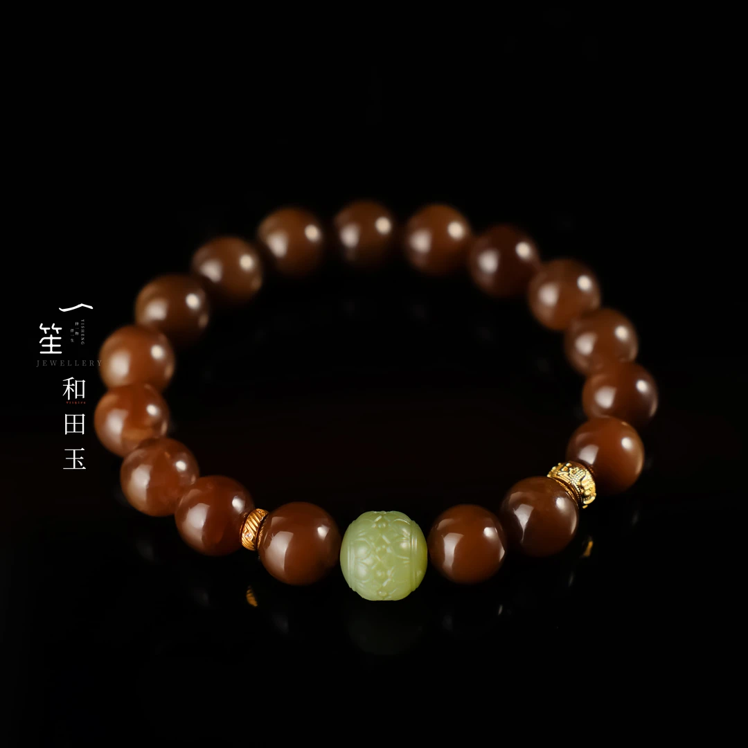 【一笙珠宝】毕业级和田玉糖料圆珠手串9~10mm  YS22991