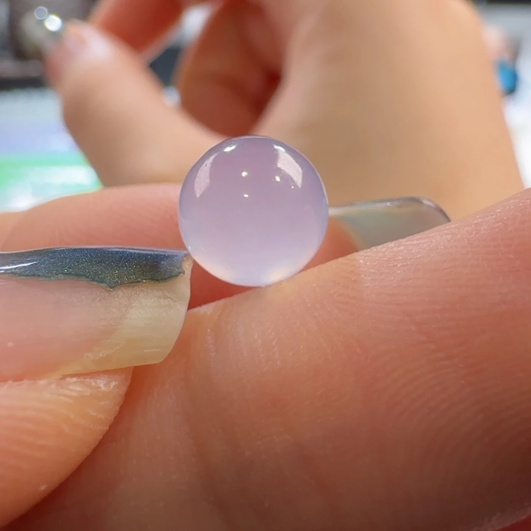 翡翠手链未镶嵌高冰波粉紫单珠卡8 福利！