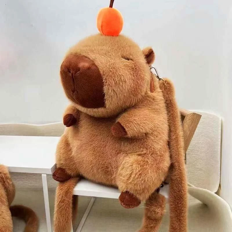 呆萌可爱卡皮巴拉毛绒玩具背包斜挎包