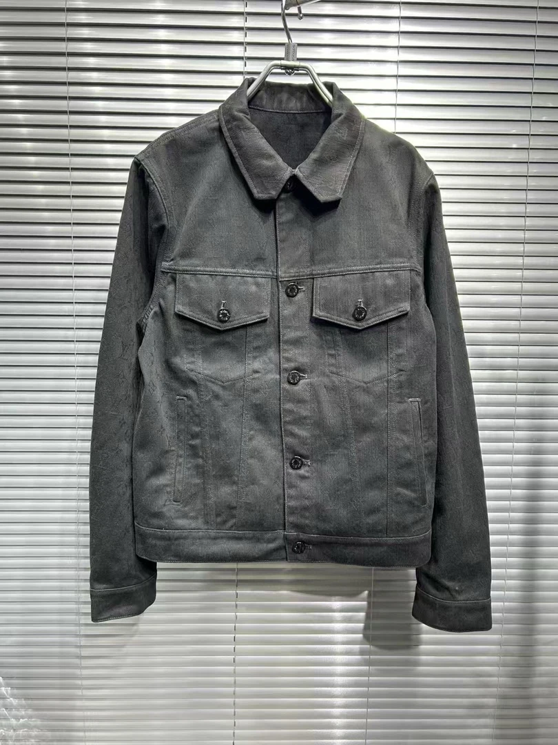 99新 LouisVuitton/路易威登 经典爆款暗纹满印牛仔外套48码