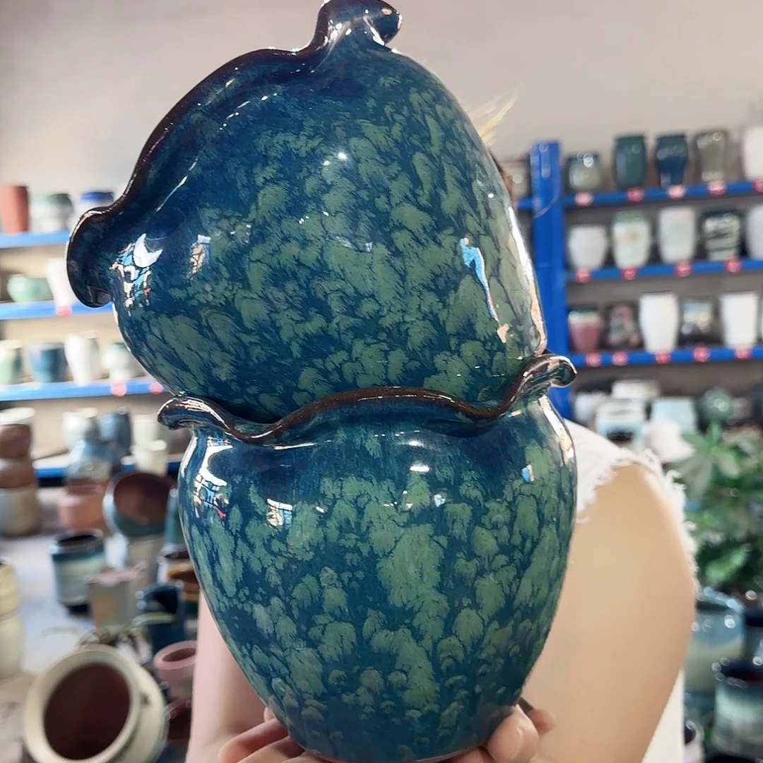紫砂花盆高17口17