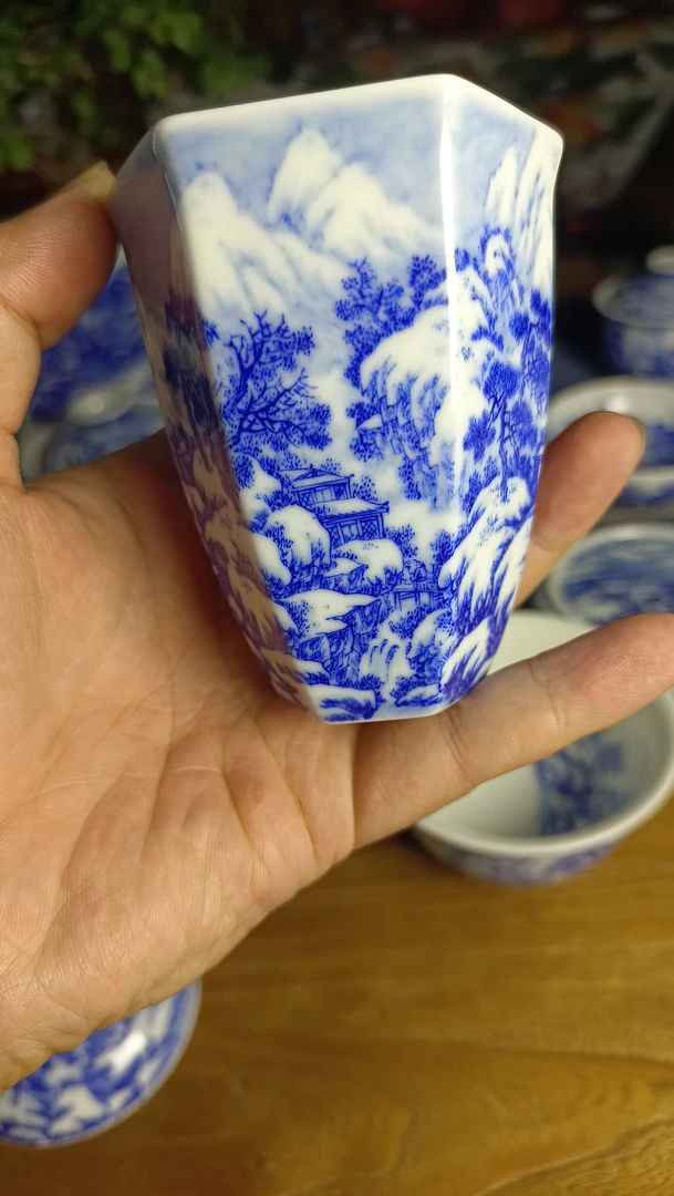 景德镇手工雪景公道杯，曹伟手作款