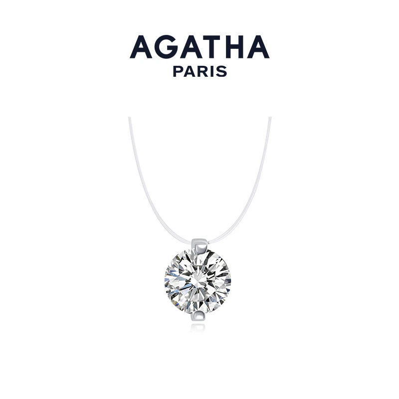 AGATHA 坠链均925银 明星同款轻奢人鱼之泪锁骨项链HD