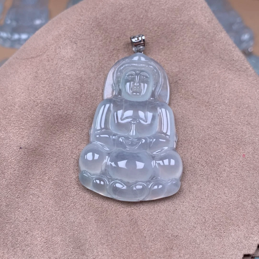 翡翠18K金镶嵌颈饰缅甸翡翠