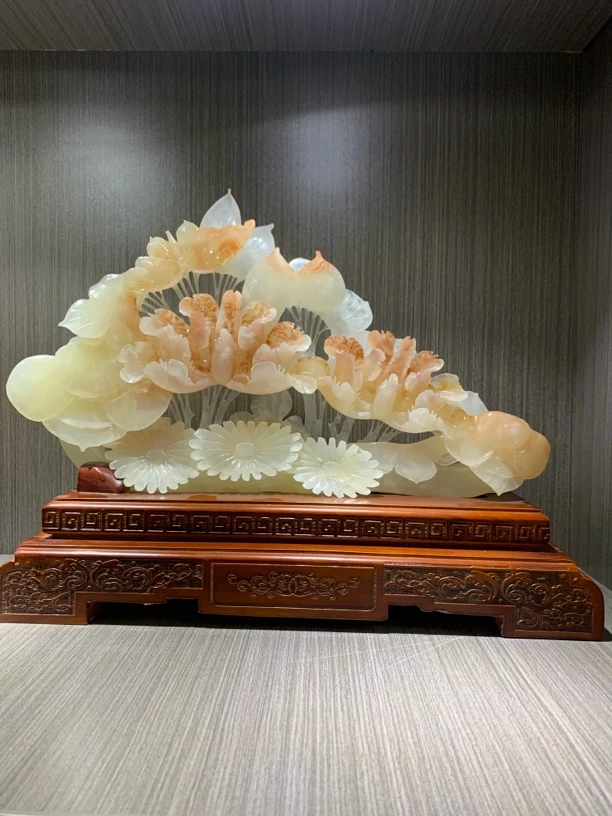 8082纯手工雕花开富贵乔迁开业客厅玄关电视柜博古架酒柜别墅