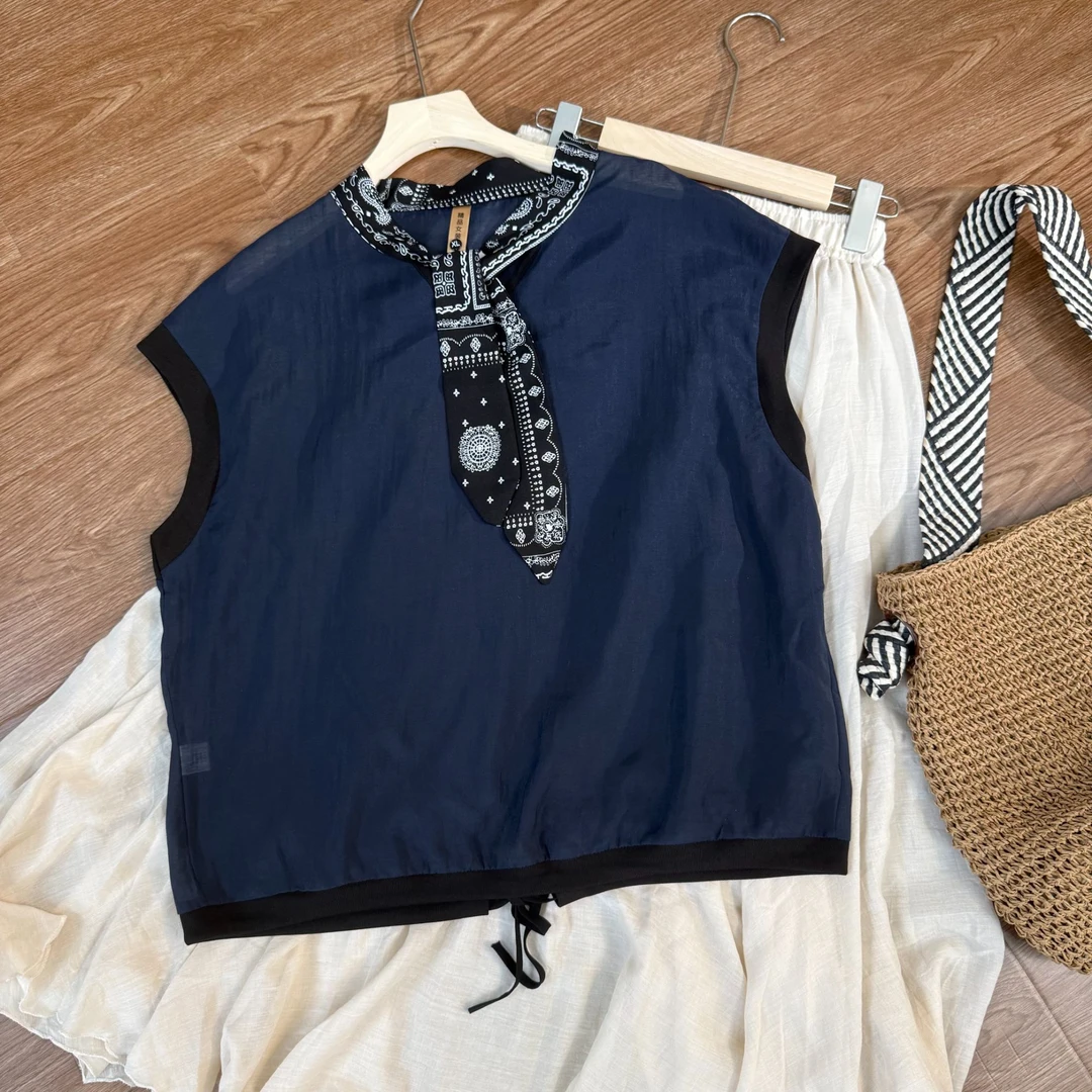 [沉眠]Z158宽松复古上衣夏季新中式新款休闲无袖时尚