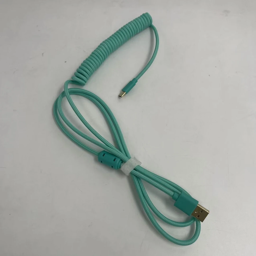 弹簧编织数据线USB-typec充电线机械键盘通用