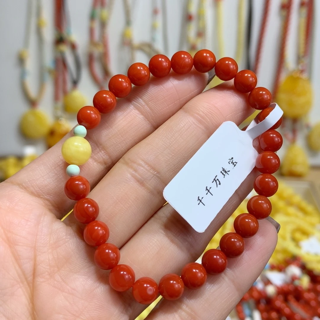 南红玛瑙未镶嵌手链6.5mm