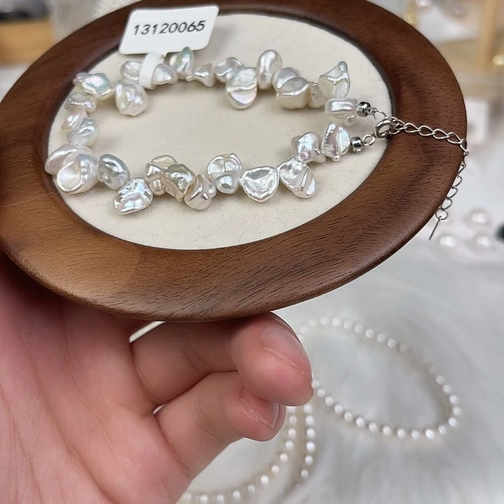 天然珍珠淡水珍珠银S925镶嵌