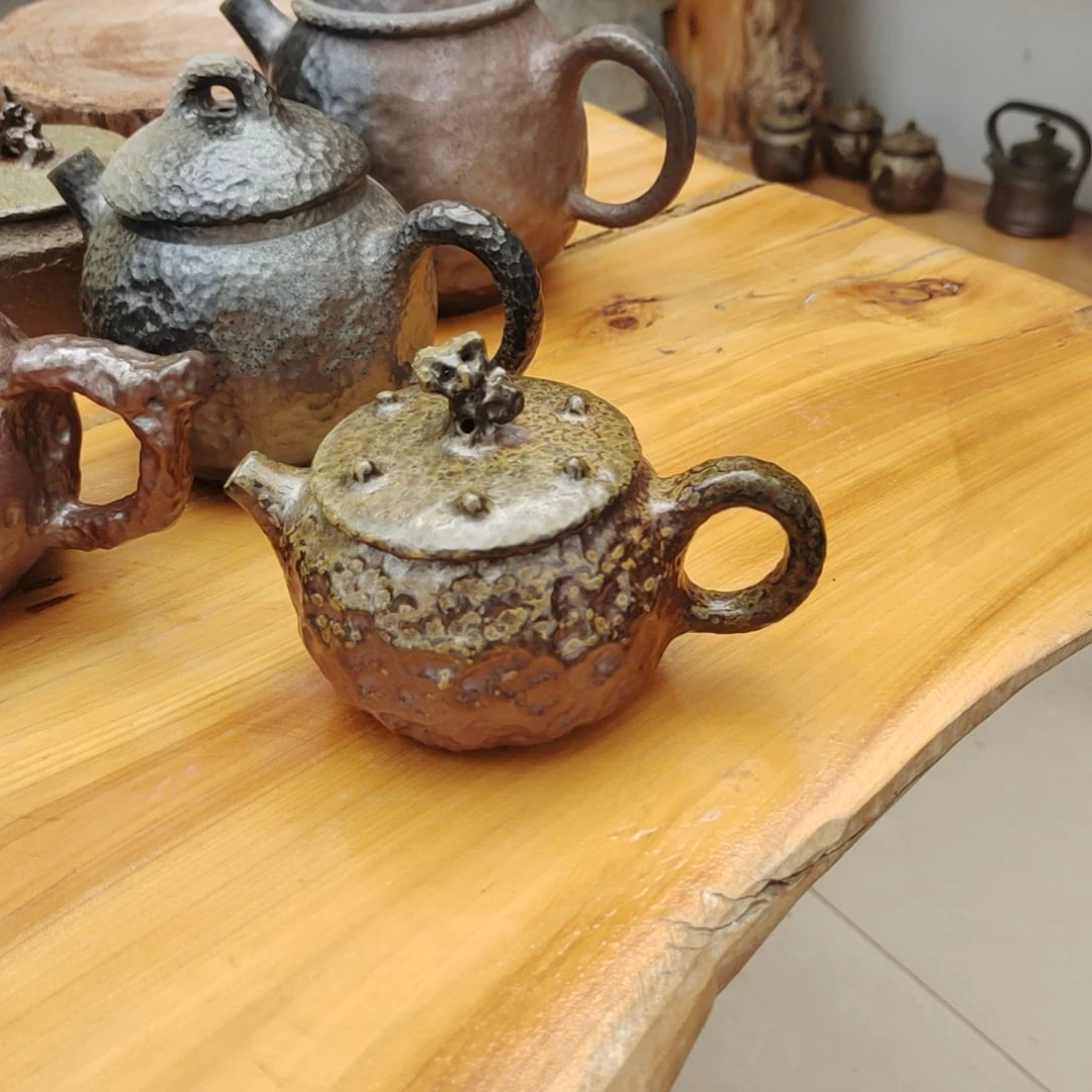 风***淡坭兴陶纯柴烧全手工茶壶130c
