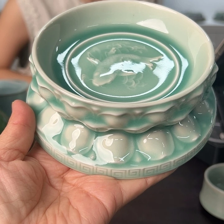 龙泉云间青瓷小米茶器