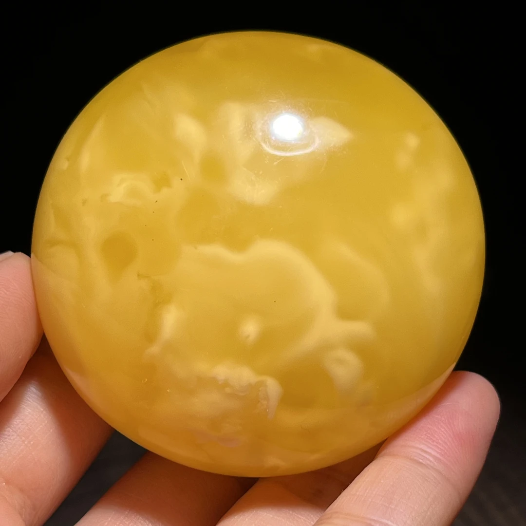 天然蜜蜡圆饼 满蜡大花